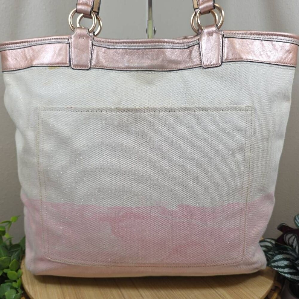 Coach Audrey "Leigh" Slim Tote – Coral Canvas - Picture 5 of 15